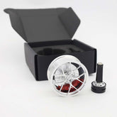 BBS RI-D style mini wheel & brake caliper car air freshener, close-up detail of caliper and rim – RimLabs