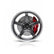 Advan GT style mini wheel & brake caliper car air freshener on vent clip, front face view – RimLabs