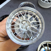 BBS LM style mini wheel & brake caliper car air freshener, side profile view – RimLabs