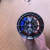 HRE style mini wheel & brake caliper car air freshener, side profile view – RimLabs