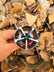 Audi RS style mini wheel & brake caliper car air freshener, angled view showing brake caliper and spokes – RimLabs