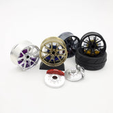 APEX VS5RS style mini wheel & brake caliper car air freshener, close-up detail of caliper and rim – RimLabs