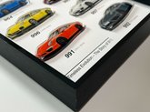 911 Evolution 3D Shadowbox — Sports Car Generations Wall Art (30×20cm)