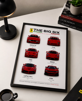 The Big Six — Hypercar Lineage Framed Wall Art (30×40cm)