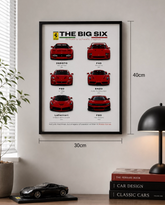 The Big Six — Hypercar Lineage Framed Wall Art (30×40cm)