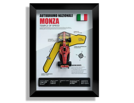 Grand Prix Circuit 3D Shadowbox – Ferrari F1 Charles Leclerc Edition