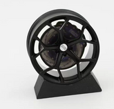 Audi RS Competition style mini wheel & brake caliper car air freshener, alternate angle – RimLabs vent-clip air freshener