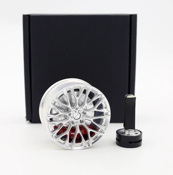 HRE P200 style mini wheel & brake caliper car air freshener on vent clip, front face view – RimLabs