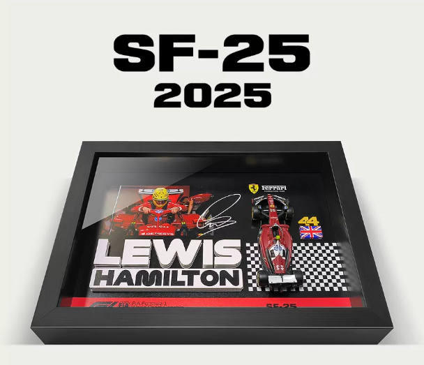Ferrari SF25 Hamilton #44 | 3D F1 Circuit Shadowbox Wall Art (Horizontal)