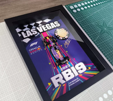 Red Bull RB19 Verstappen #1 – Las Vegas Special Livery | 3D F1 Circuit Shadowbox Wall Art (Vertical)