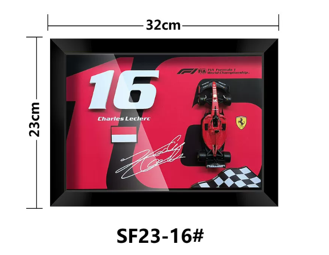 Ferrari SF23 Leclerc #16 | 3D F1 Circuit Shadowbox Wall Art (Horizontal)