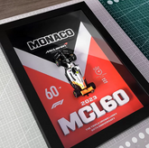 McLaren MCL60 Norris #4 – Triple Crown 60th Anniversary Special Livery | 3D F1 Circuit Shadowbox Wall Art (Horizontal)