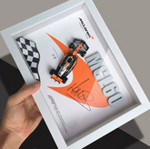 McLaren MCL60 Piastri #81 | 3D F1 Circuit Shadowbox Wall Art (Horizontal, White Frame)