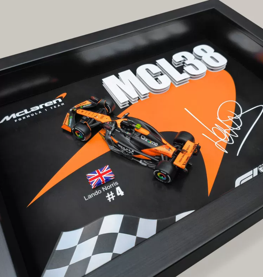 McLaren MCL38 Piastri #81 | 3D F1 Circuit Shadowbox Wall Art (Horizontal)