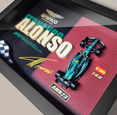 Aston Martin AMR23 Alonso #14 | 3D F1 Circuit Shadowbox Wall Art (Horizontal)