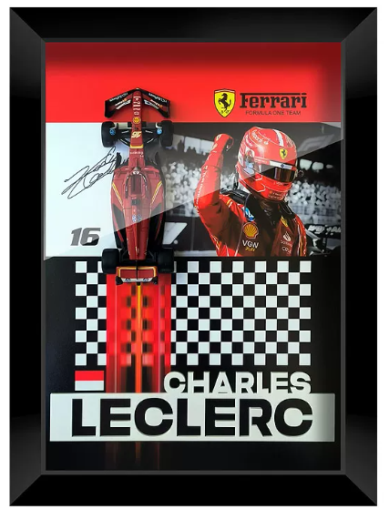 Ferrari SF24 Leclerc #16 – F1 Driver Tribute 3D Shadowbox Wall Art