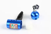 RimLabs NOS bottle car air freshener, miniature nitrous tank on vent clip, close-up detail