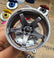 Advan GT style mini wheel & brake caliper car air freshener, alternate angle – RimLabs vent-clip air freshener