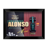 Aston Martin AMR23 Alonso #14 3D F1 circuit shadowbox wall art (horizontal)