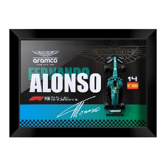 Aston Martin AMR25 Alonso #14 3D F1 circuit shadowbox wall art (horizontal)