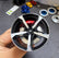 Audi RS style mini wheel & brake caliper car air freshener on vent clip, front face view – RimLabs