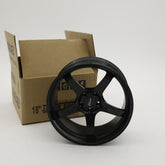 Advan GT Style mini wheel, angled profile showing five-spoke concave design and rim lip – RimLabs die-cast collectible