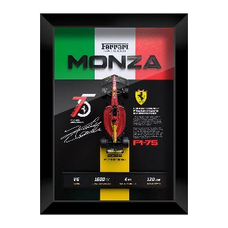 Ferrari F1-75 Leclerc #16 Monza Special Livery 3D F1 circuit shadowbox wall art (vertical)