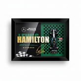 Mercedes W15 Hamilton #44 3D F1 circuit shadowbox wall art, 32x23cm horizontal, matte black frame on white background