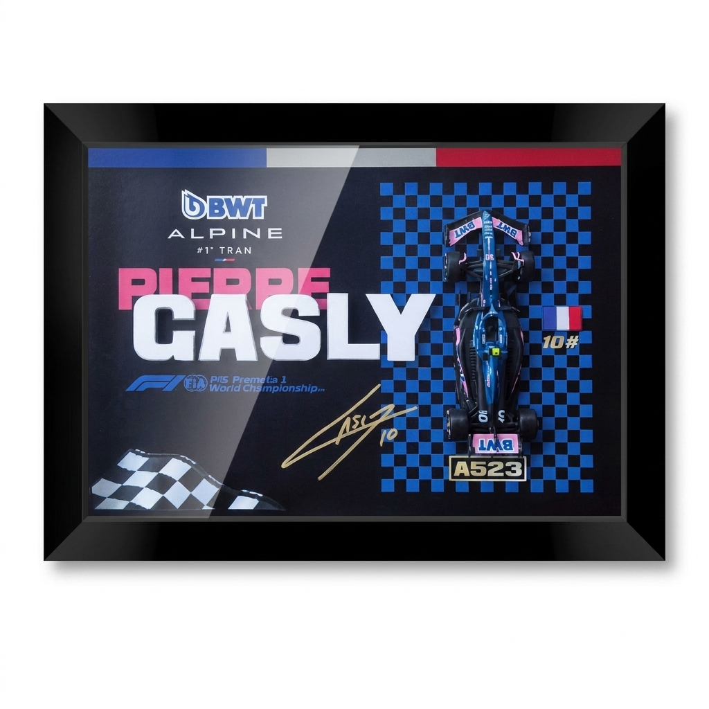 Alpine A523 | 3D F1 Circuit Shadowbox Wall Art (Horizontal)