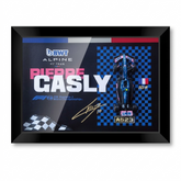 Alpine A523 3D F1 circuit shadowbox wall art, 32x23cm horizontal, matte black frame on white background