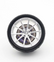 WF CF3 style mini wheel & brake caliper car air freshener, angled view showing brake caliper and spokes – RimLabs