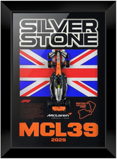 McLaren MCL38 Norris #4 British GP Special Livery 3D F1 circuit shadowbox wall art (vertical)