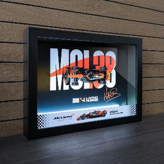 McLaren MCL38 Norris #4 – Miami Special Livery | 3D F1 Circuit Shadowbox Wall Art (Horizontal, LED)