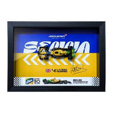 McLaren MCL38 Norris #4 Senna Tribute Special Livery 3D F1 circuit shadowbox wall art (horizontal)