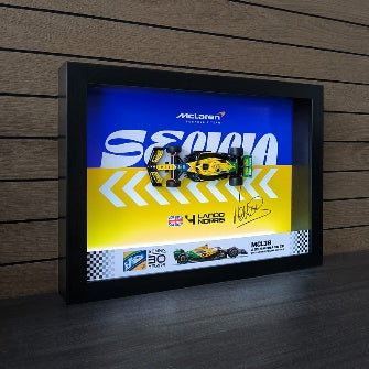 McLaren MCL38 Norris #4 – Senna Tribute Special Livery | 3D F1 Circuit Shadowbox Wall Art (Horizontal, LED)