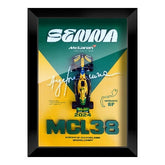 McLaren MCL38 Norris #4 Senna Tribute Special Livery 3D F1 circuit shadowbox wall art (vertical)