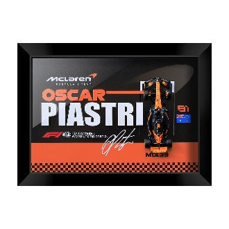 McLaren MCL39 Piastri #81 3D F1 circuit shadowbox wall art (horizontal)