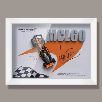 McLaren MCL60 Norris #4 | 3D F1 Circuit Shadowbox Wall Art (Horizontal, White Frame)