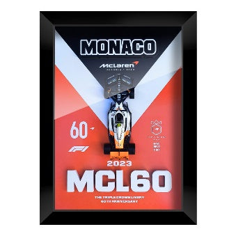 McLaren MCL60 Norris #4 – Triple Crown 60th Anniversary Special Livery | 3D F1 Circuit Shadowbox Wall Art (Horizontal)