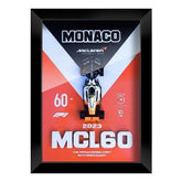 McLaren MCL60 Norris #4 Triple Crown 60th Anniversary Special Livery 3D F1 circuit shadowbox wall art (horizontal)