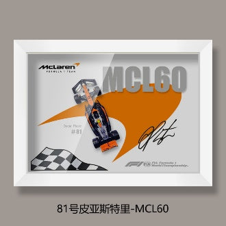 McLaren MCL60 Piastri #81 | 3D F1 Circuit Shadowbox Wall Art (Horizontal, White Frame)