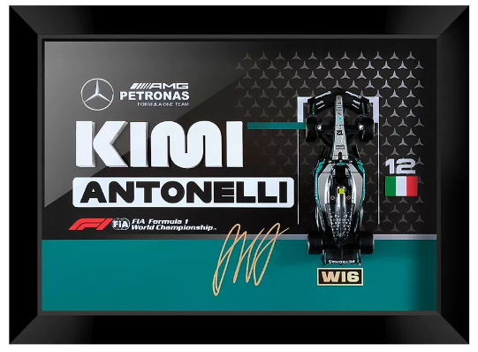 Mercedes W16 Antonelli #12 | 3D F1 Circuit Shadowbox Wall Art (Horizontal)