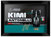 Mercedes W16 Antonelli #12 3D F1 circuit shadowbox wall art (horizontal)