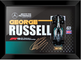 Mercedes W16 Russell #63 3D F1 circuit shadowbox wall art (horizontal)