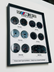 BMW M3 3D Gauge Wall Art, framed 3D layered gauge wall art in matte-black frame, gauge layer detail – RimLabs