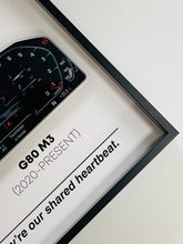 BMW M3 3D Gauge Wall Art, framed 3D layered gauge wall art in matte-black frame, view 7 – RimLabs